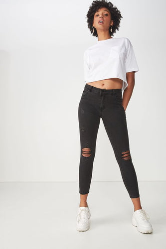 Mid Rise Grazer Skinny Jean