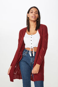 Pointelle Longline Cardi